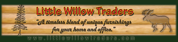Wyoming Log Cabin Home Furnishings and Decor.  Moose Bathroom, Elk Office, Pine Cone Themes, Leather Rugs - Don't settle for anything less then WYOMING authentic home decor!